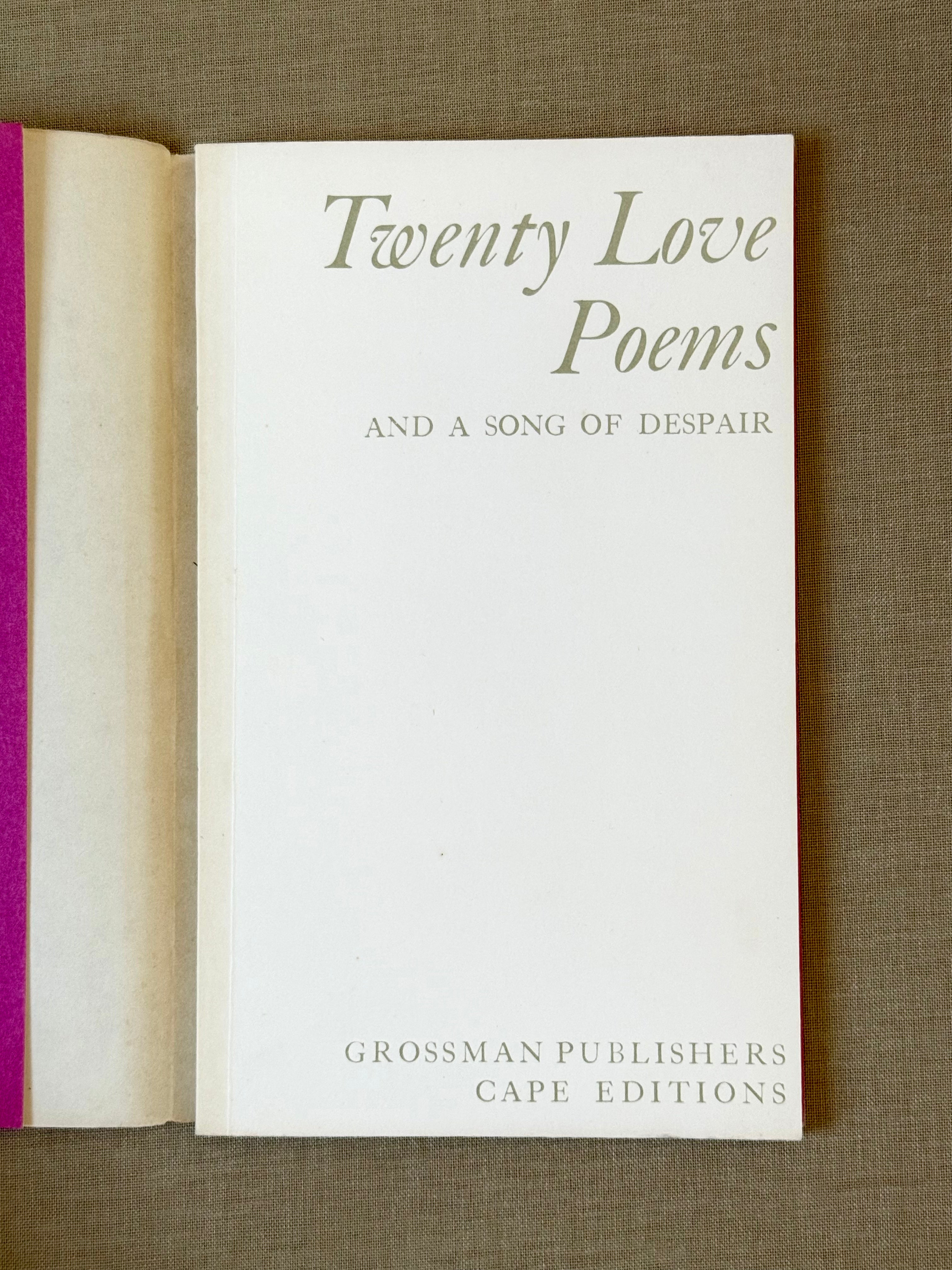 Twenty Love Poems and a Song of Despair by Pablo Neruda | BOOK/SHOP