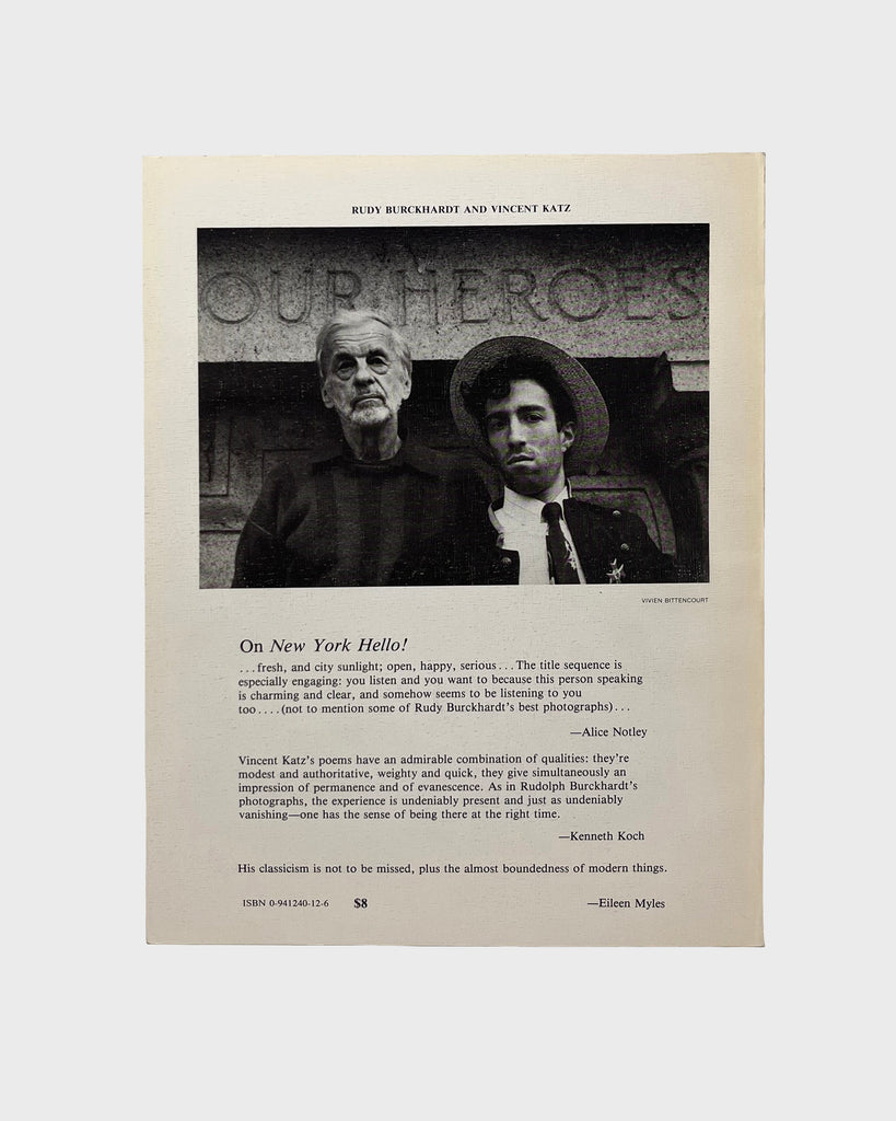 New York Hello! by Vincent Katz and Rudy Burckhardt