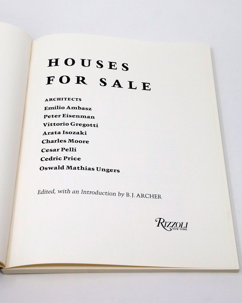Houses For Sale, Title Page.