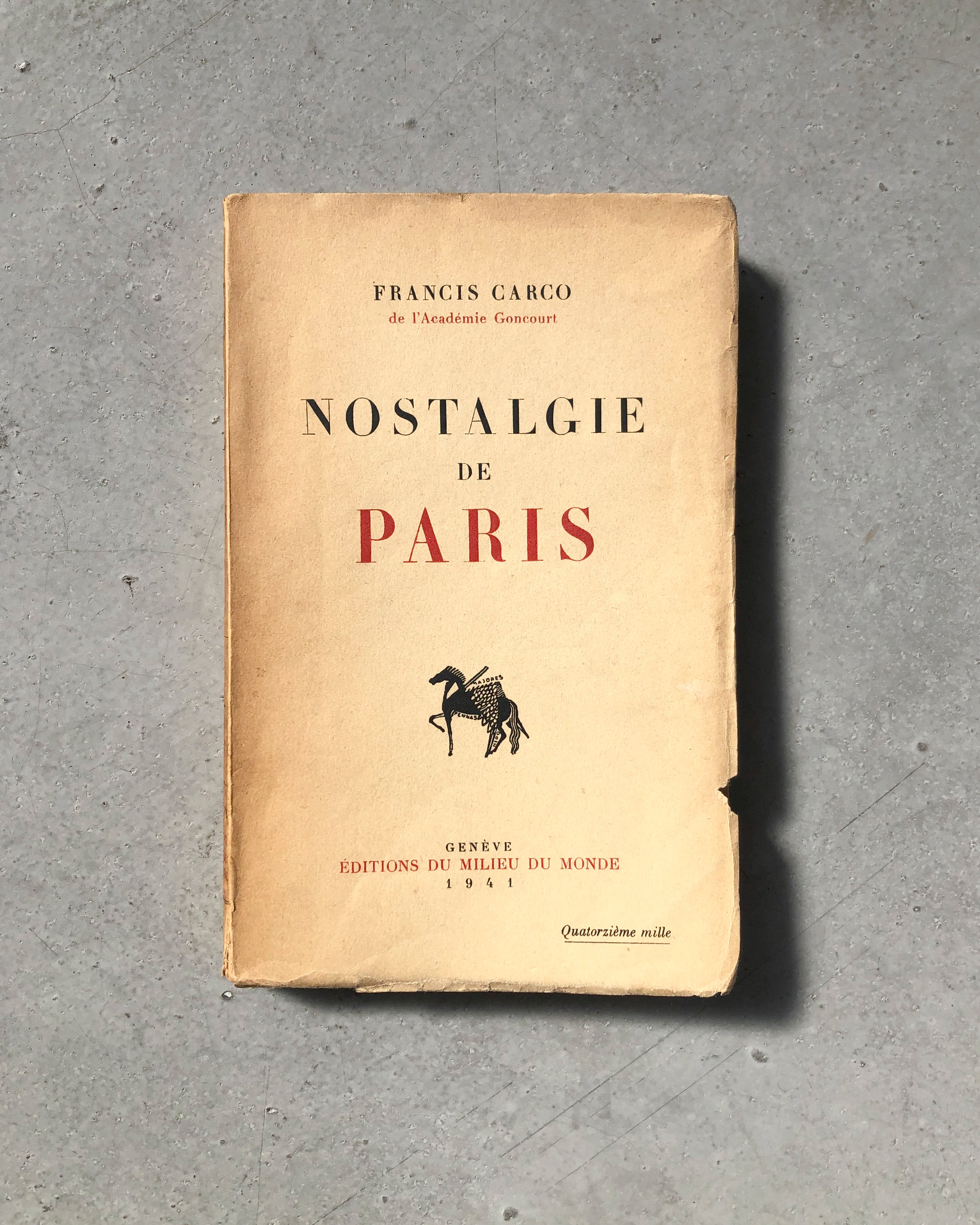 REVUEDULOUVRE 洋書　フランス　4冊セット Nostalgie de Paris by Francis Carco (Fr.) | BOOK/SHOP
