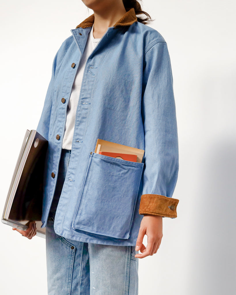 The Book Jacket Edition III in Denim, Styled on Sylvie